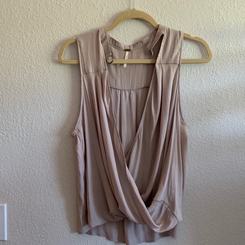 Free People faux wrap top. Size: medium. NWOT
